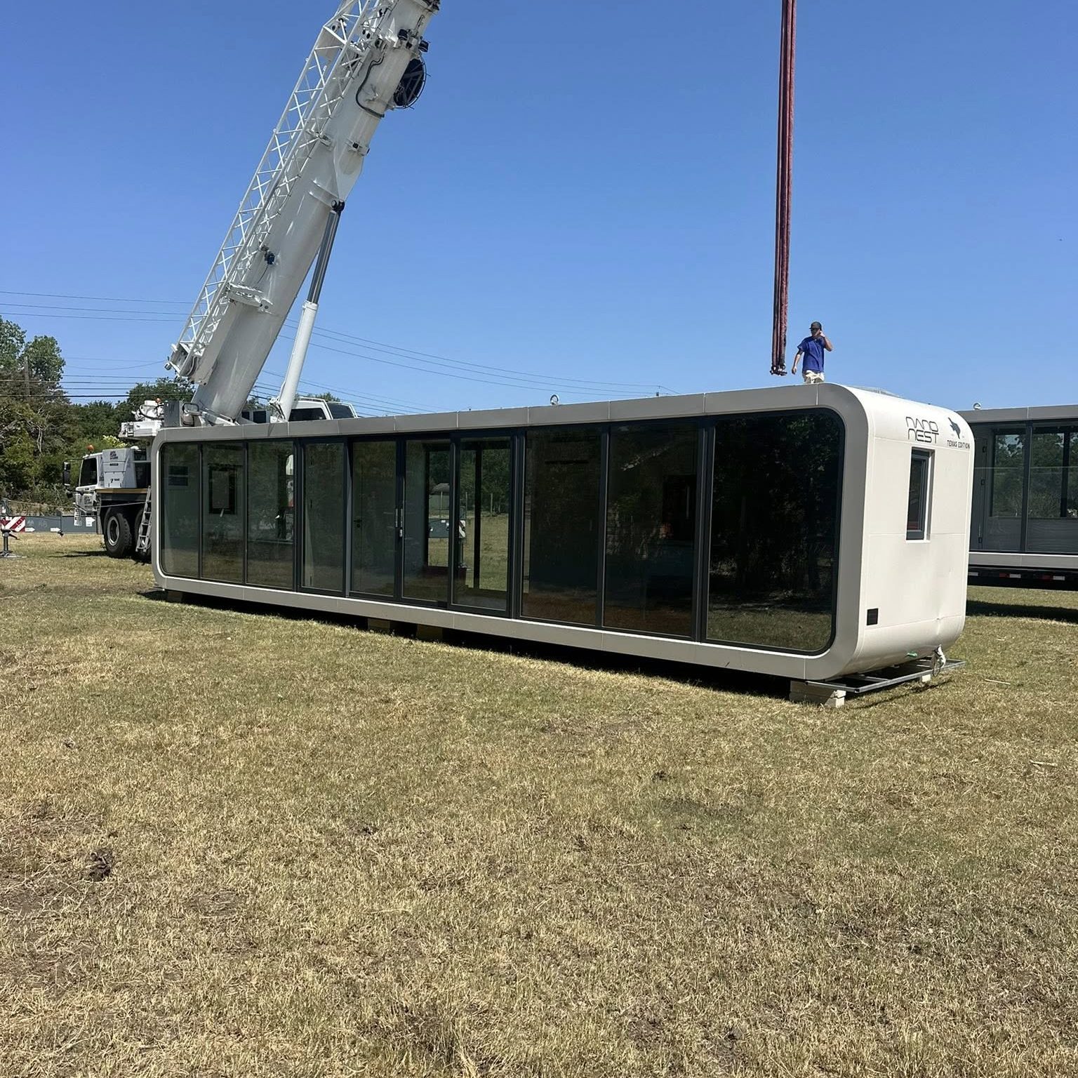 Tesla home unit in grass area
